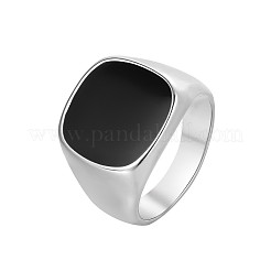 Square 304 Stainless Steel Enamel Finger Rings for Men&nbsp;FS-WG78CFC-03