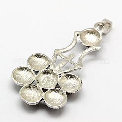 Vintage Chakra Jewelry Alloy Bezel Gemstone Big Pendants&nbsp;G-M039-04