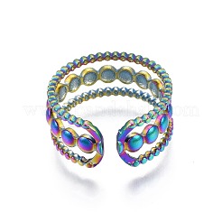 304 Stainless Steel Hollow Cuff Ring&nbsp;RJEW-N038-081