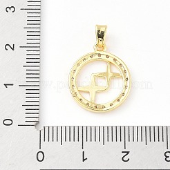 Brass Micro Pave Cubic Zirconia Pendants&nbsp;KK-D357-16G-G