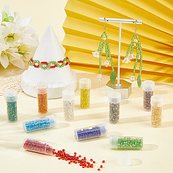 12 Colors Round Glass Seed Beads&nbsp;SEED-SC0001-56D
