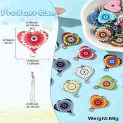 44Pcs 22 Colors Alloy Enamel Connector Charms&nbsp;ENAM-CJ0006-64
