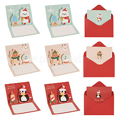 18 Bags 3 Colors Christmas Paper Congratulation Card&nbsp;DIY-TA0013-84
