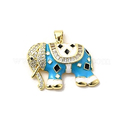 Brass Micro Pave Cubic Zirconia Pendants&nbsp;KK-I378-01G