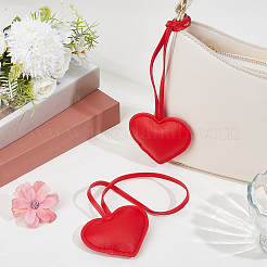 PU Leather Heart Pendant Decorations&nbsp;HJEW-CL0001-12A