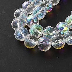 Transparent Electroplate Glass Beads Strands&nbsp;EGLA-N002-34H-H01