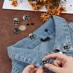 6Pcs Skull Alloy Lapel Pin Backs for Backpack Clothes&nbsp;JEWB-PH0001-37
