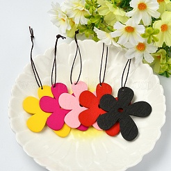 20Pcs 4 Colors Wood Big Pendants&nbsp;WOOD-YW0002-05