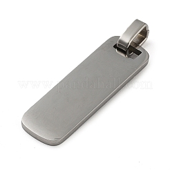 Tarnish Resistant Rectangle 304 Stainless Steel Mirror Polished Finish Stamping Blank Tag Pendants&nbsp;STAS-H317-09P