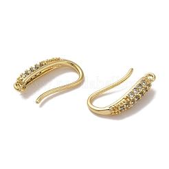 Rack Plating Brass Micro Pave Clear Cubic Zirconia Earring Hooks&nbsp;KK-A231-02G
