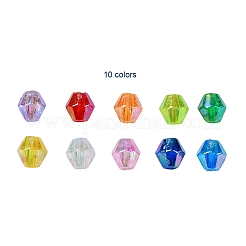 Bicone AB Color Plated Eco-Friendly Transparent Acrylic Beads&nbsp;TACR-CJ0001-12