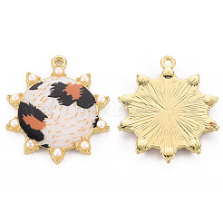 Rack Plating Printed Alloy Pendants&nbsp;LS-ENAM-Q445-010C-NR