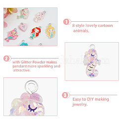 40Pcs 8 Styles Opaque & Transparent Resin Pendants&nbsp;RESI-FH0001-51