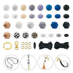 DIY Beaded Keychain Bracelet Making Kit&nbsp;DIY-TA0004-23