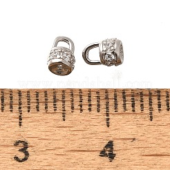 925 Sterling Silver Micro Pave Clear Cubic Zirconia Cord Ends&nbsp;STER-B006-01P