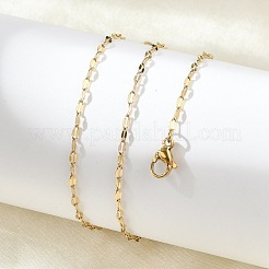 Ion Plating(IP) 304 Stainless Steel Dapped Chain Necklace for Men Women&nbsp;NJEW-E076-02G