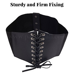 PU Leather Wide Elastic Corset Belts with Alloy Findings&nbsp;AJEW-WH0518-51