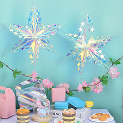 PET Snowflake Pendant Decorations&nbsp;AJEW-WH20020-014C