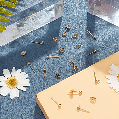 100Pcs 304 Stainless Steel Ball Stud Earring Post&nbsp;STAS-DC0011-28