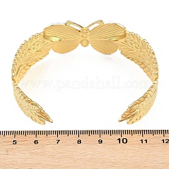 304 Stainless Steel Enamel Butterfly Cuff Bangles for Women&nbsp;BJEW-Z160-01G