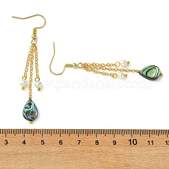 Shell Pearl & Abalone Shell/Paua Shell Dangle Earrings for Women&nbsp;EJEW-JE07328-01