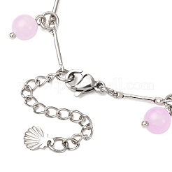 3Pcs Stainless Steel and Natural & Dyed Malaysia Jade Charm Bracelets&nbsp;BJEW-JB12418