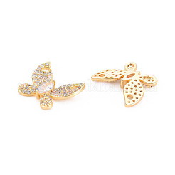 Rack Plating Brass Micro Pave Clear Cubic Zirconia Pendants&nbsp;KK-N233-196