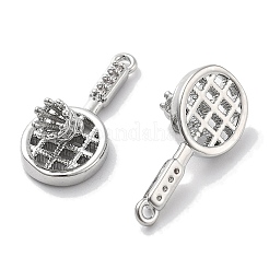 Rack Plating Brass Clear Cubic Zirconia Pendants&nbsp;KK-M102-23G-P