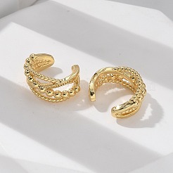 Rack Plating Brass Criss Cross Cuff Earrings&nbsp;EJEW-H099-11G
