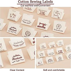 200Pcs 20 Patterns Cotton Sewing Labels&nbsp;FIND-NB0001-44