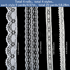 4 Styles Polyester Lace Trim&nbsp;OCOR-GF0005-25D