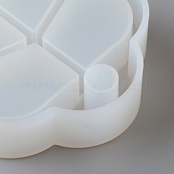 DIY 4 Compartments Flower Layered Rotating Storage Box&nbsp;AJEW-D046-02B