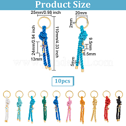 Nylon Thread Keychain with Cross and Evil Eye Charm&nbsp;KEYC-PH01519