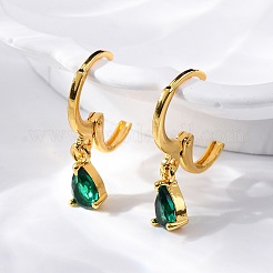 Brass Teardrop Hoop Earrings&nbsp;EJEW-D288-19G