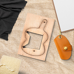 Rectangle Wooden & Carbon Steel Key Bag Leather Die Cutting Mold&nbsp;DIY-WH20055-016C