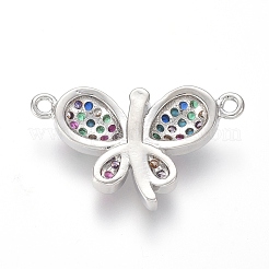 Brass Micro Pave Cubic Zirconia Links Connectors&nbsp;ZIRC-I032-51P