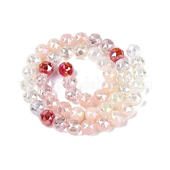 Electroplate Imitation Jade & Opaque & Transparent Glass Beads Strands&nbsp;EGLA-Q135-8MM-A14