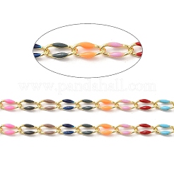 Brass Enamel Curb Chains&nbsp;CHC-C003-13G-14
