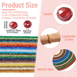 23 Strands 23 Colors Electroplate Glass Beads Strands&nbsp;EGLA-TA0013-80C