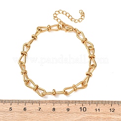 304 Stainless Steel Bowknot Link Chain Bracelets for Women&nbsp;BJEW-F529-08G