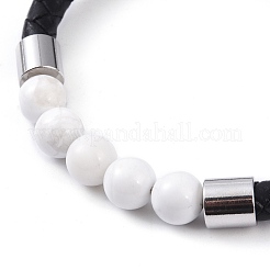 Round Natural Howlite Bead Bracelets&nbsp;BJEW-A009-08P-02