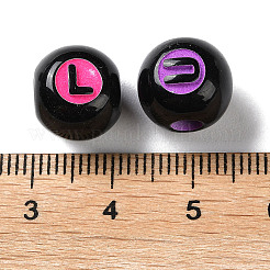 Spray Printed Opaque Acrylic European Beads&nbsp;SACR-P031-09B