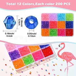 2400Pcs 12 Colors Transparent Acrylic Beads&nbsp;TACR-YW0002-42