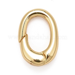 Rack Plating Brass Spring Gate Rings&nbsp;KK-M229-63G