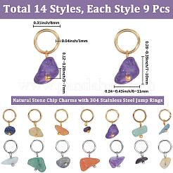 126Pcs 14 Styles Natural Stone Chip Charms&nbsp;FIND-BBC0004-61