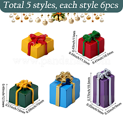 30Pcs 5 Styles Christmas Opaque Resin Cabochons&nbsp;CRES-SC0003-23