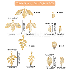 56Pcs 4 Style Brass Pendants&nbsp;KK-DC0001-18