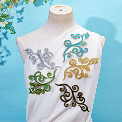 5 Pairs 5 Colors Flower Computerized Embroidery Thread Patches&nbsp;PATC-ME0001-15