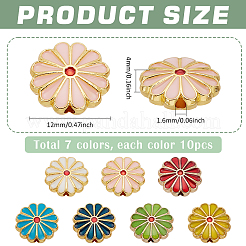 70Pcs 7 Colors Alloy Enamel Beads&nbsp;ENAM-PH0002-89