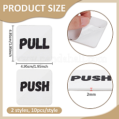 20Pcs Square Self-adhesive Acrylic Sliding Door Pull & Push Signs&nbsp;AJEW-BC0010-70A-02